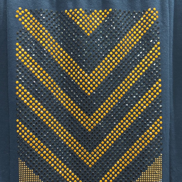 ANTTHONY ORIGINAL Chic Navy, Silver and Gold Women's Pencil Skirt - Picture 2 of 5